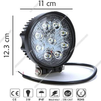 6 LED Round Fog Lamp Light (Pack of 2)
