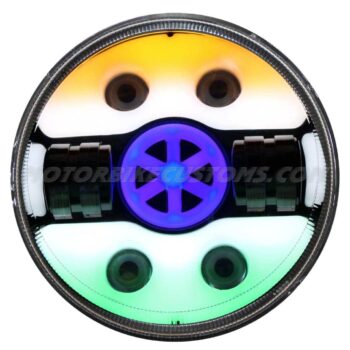 7 Inch Tricolor Headlight For Royal Enfield (90-110Watts)