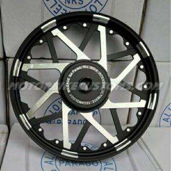 Black And Silver Straight Waves Alloys Wheels (2pc)