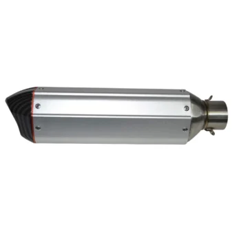 Carbon Fiber Bike Exhaust Muffler Silencer (Silver)