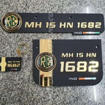Matt Black Gold combination Number Plates