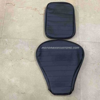 Full Black with Piping Border Seat Covers For Royal Enfield