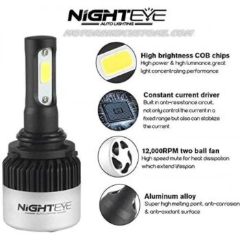 Night Eye H4 LED Headlight Bulb For Universal Bikes (1-Piece)