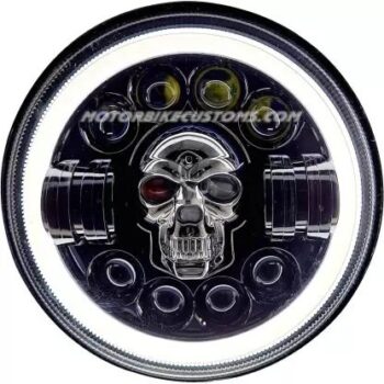 HJG Skull LED Headlight With DRL (90-110Watts)