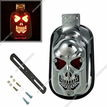 Rear Skull Brake Tail Light | Chrome
