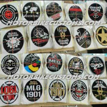 2Pc - Side Oval Box Stickers For Royal Enfield