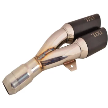Universal Bike Dual Output Exhaust Silencer IXIL with DB Killer (Black/Silver)