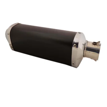 Bike Triangle Exhaust Silencer Long Straight (Black/Silver)