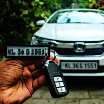 Keychain For Car Remote [Single Line Number-Plate]